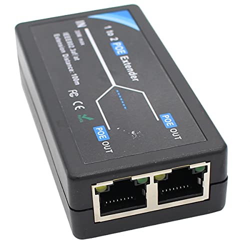 exgoofit POE Extender 2 Port PoE-Powered PoE-sourcing ethernet Switch Repeater 100m 1 in 2 Out Comply IEEE 802.3af/at Standard 10,100Mbps for Security Camera Over Cat5/Cat6 or UTP Cables - Image 5
