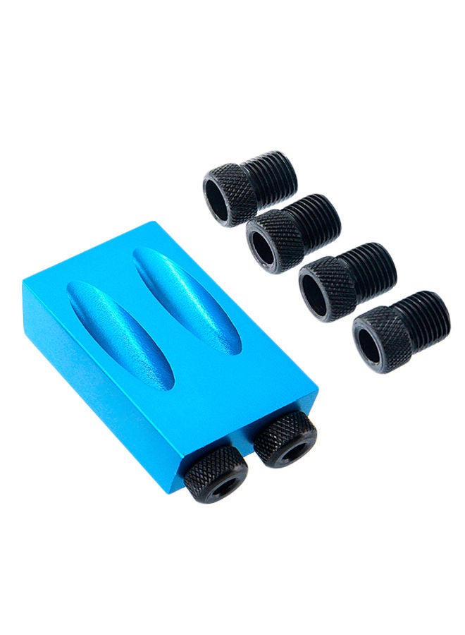 NIBEMINENT 7-Piece Dual Pocket Hole Jig Set Blue/Black  - Image 1