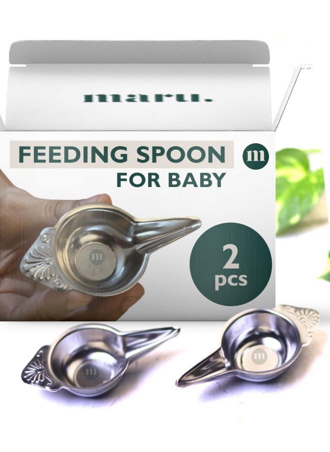 MARU Paladai For Baby Feeding Set Of 2-20Ml Each, New Born Baby Essentials - Multiple Uses As Milk Feeder, Medicine Dropper & Feeding Spoon - Perfect For Newborns And Babies Age 6 To 12 Months  - Image 1