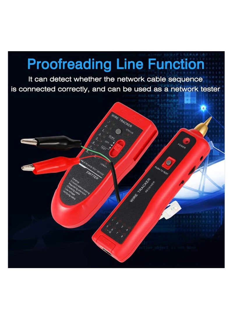 Rightsure - Network Cable Tester, RJ11 RJ45 Interface, Multifunctional with Probe, Maintenance Organizer for Telephone Line Testing - Image 1