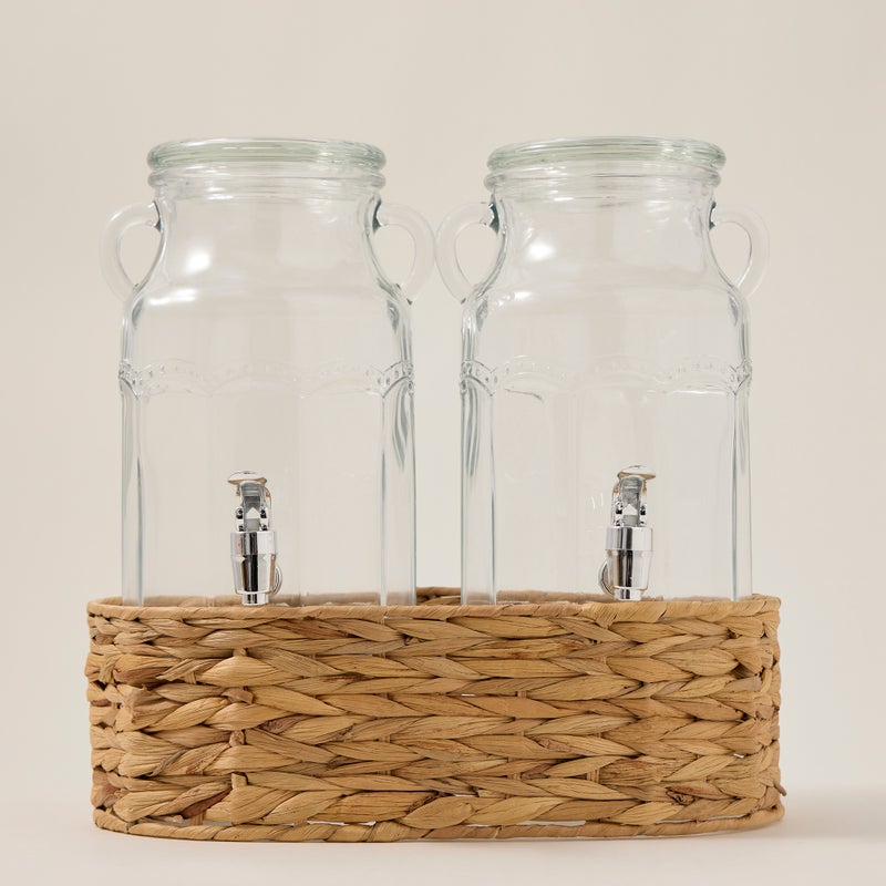 ألبرتو طقم زجاجات عصير زجاجي من البرتو مع سلة 2 قطعة/3100 مل - Image 1