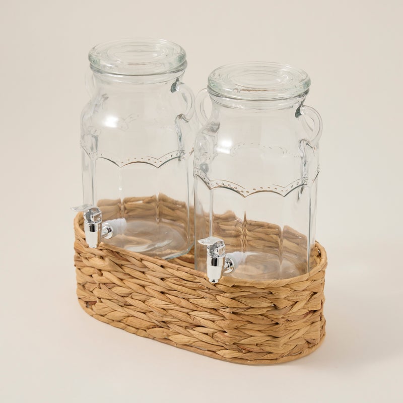 ألبرتو طقم زجاجات عصير زجاجي من البرتو مع سلة 2 قطعة/3100 مل - Image 2