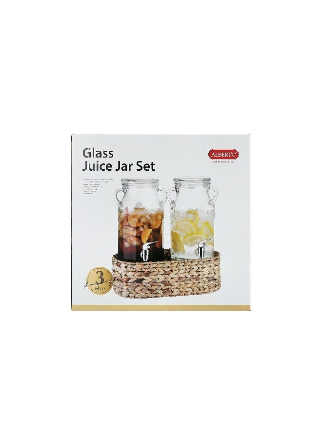 ALBERTO ALBERTO 2 PCS GLASS DRINKING SET 3100ML W/BASKET  - Image 1