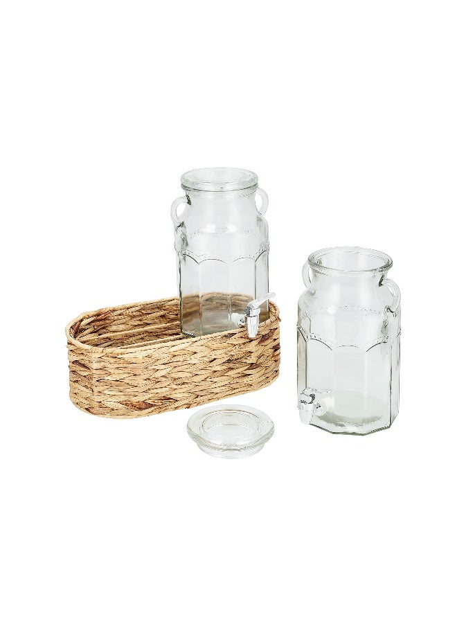 ALBERTO ALBERTO 2 PCS GLASS DRINKING SET 3100ML W/BASKET  - Image 2