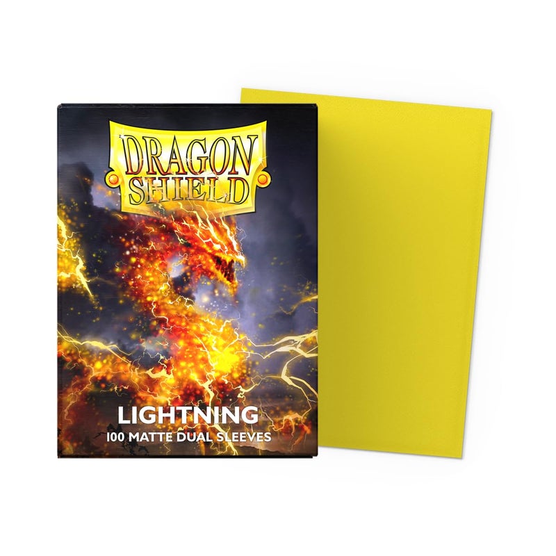 Dragon Shield | Matte Dual Standard Size Card Sleeves | 100 CT - Smooth & Tough Premium TCG Sleeves - Compatible with Pokemon, Flesh & Blood, One Piece & Magic the Gathering | Lightning - Image 2