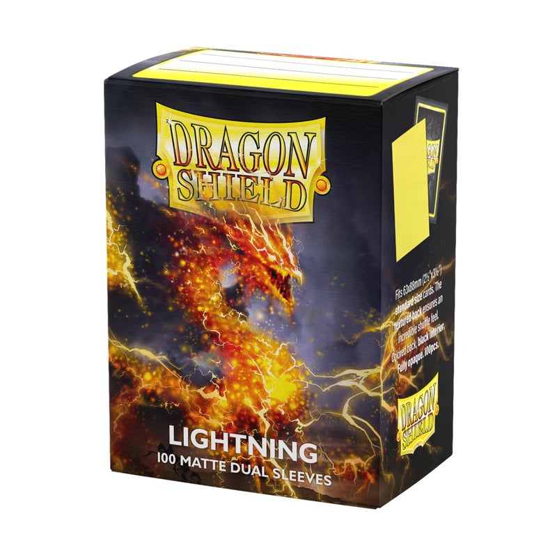 Dragon Shield | Matte Dual Standard Size Card Sleeves | 100 CT - Smooth & Tough Premium TCG Sleeves - Compatible with Pokemon, Flesh & Blood, One Piece & Magic the Gathering | Lightning - Image 1