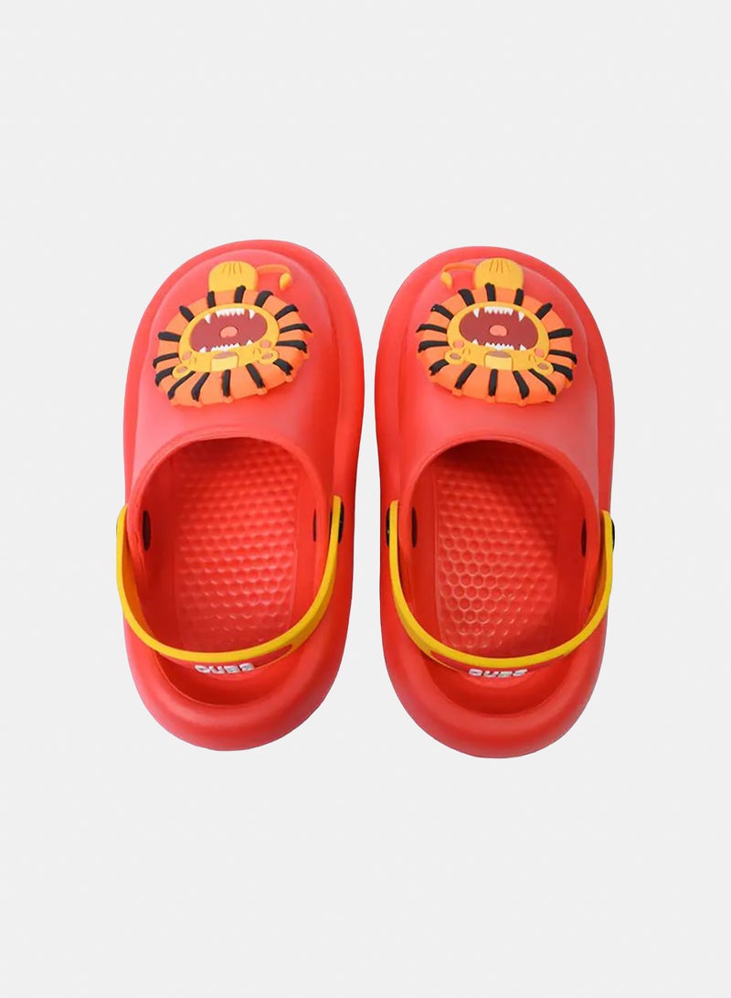 CUBS Boys Rubber Clog – Red with Roaring Lion Design - Image 1