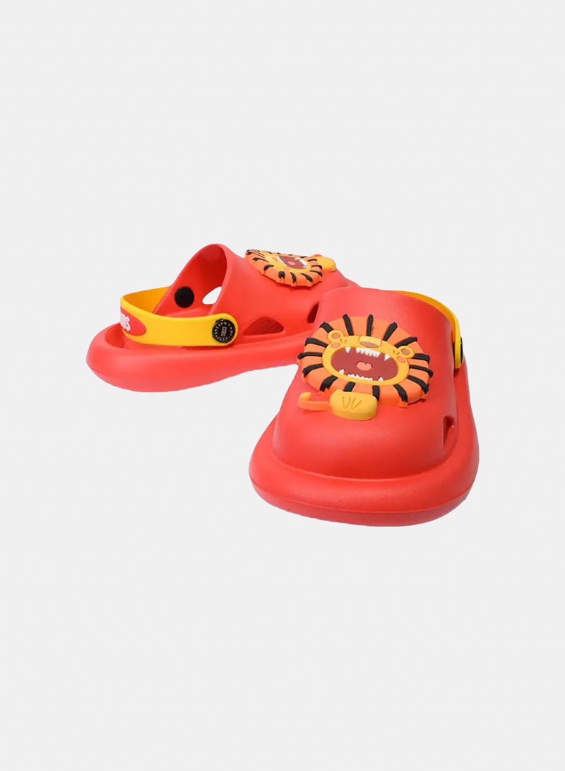 CUBS Boys Rubber Clog – Red with Roaring Lion Design - Image 2