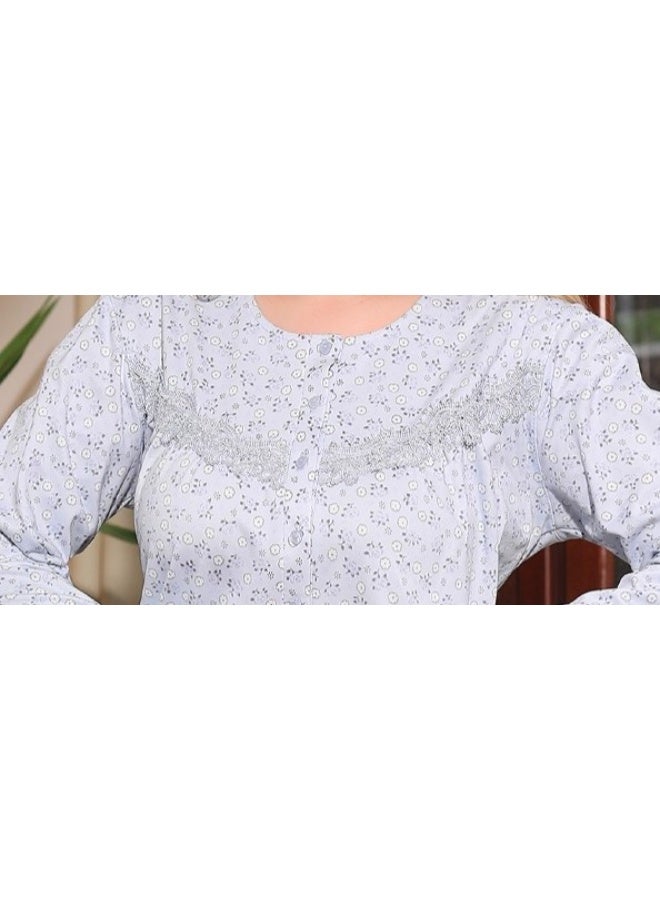 Dadoush Women's winter abaya made of the finest cotton, maxi jalabiya for women, long women's nightgown that provides you with full coverage - Image 4