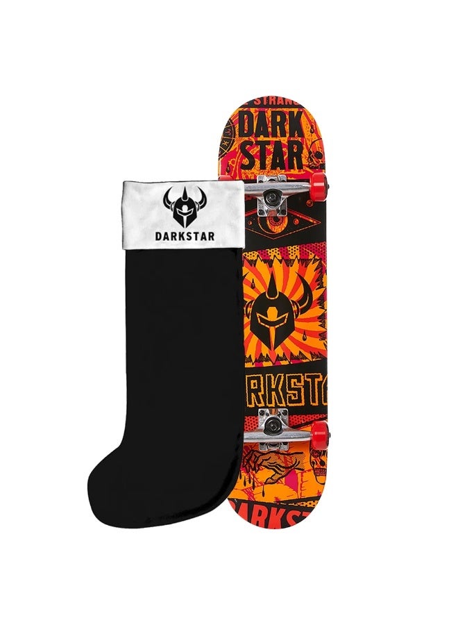 Darkstar Collapse Orange W/Stocking 7.875" x 31.0" Complete Skateboard - Image 1