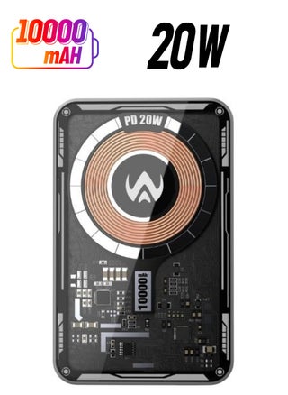 WA transparent power bank with wireless charging feature, 10000 mAh power - pzsku/ZC0A406E787ECB27218DBZ/45/_/1740034215/4b9a6281-4398-46bb-8ea6-26f1ec2d3af3