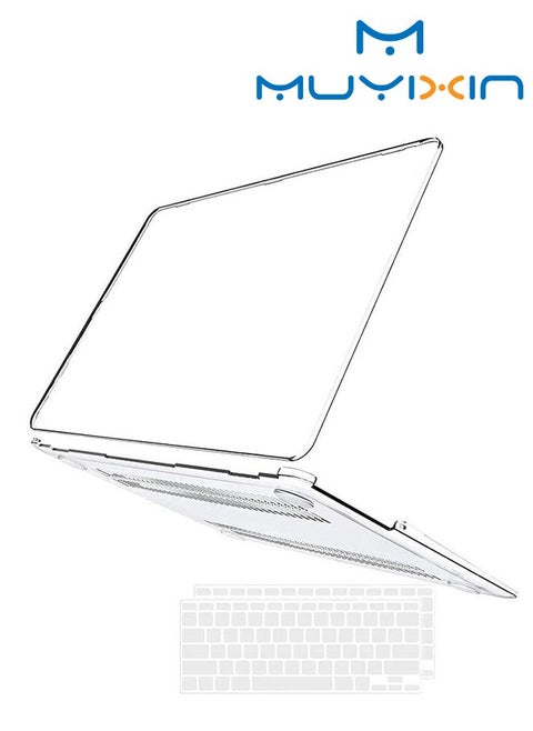 Crystal Clear Case for MacBook Air 13 inch 2020 2019 2018 A2337 A2179 A1932, Plastic Hard Shell + Keyboard Cover Compatible with MacBook Air 13 inch