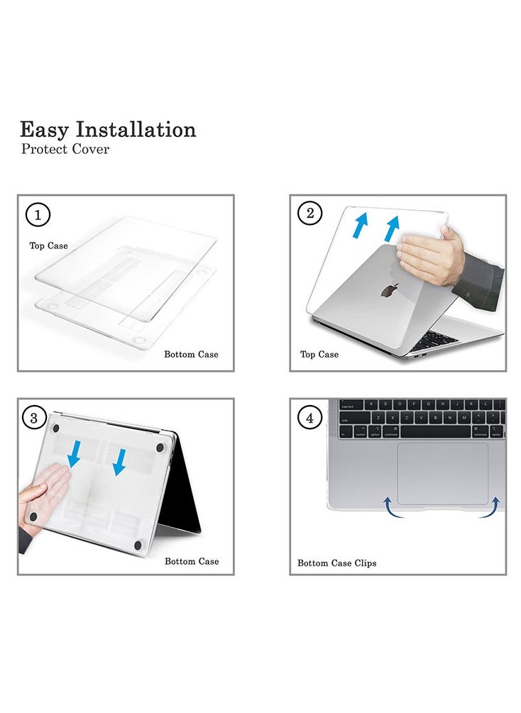 Crystal Clear Case for MacBook Air 13 inch 2020 2019 2018 A2337 A2179 A1932, Plastic Hard Shell + Keyboard Cover Compatible with MacBook Air 13 inch