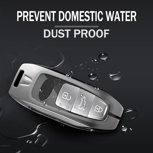 KUNIO Car Key Fob Cover Case Fit for Audi A3 A6 A6L A7 A8 2023 2024 2025 E-tron Q8 S8 Leather Key Shell Keychain Zinc Alloy Key Holder Car Accessories Green-Type A - Image 5