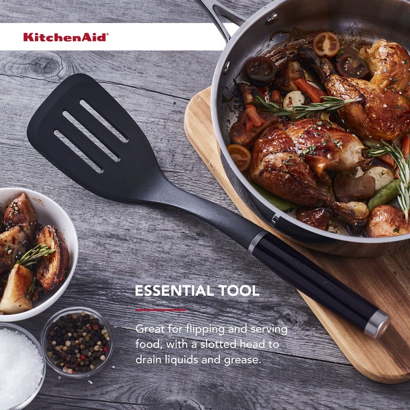 KitchenAid Classic Nylon Slotted Turner, 13.66-Inch, Black - Image 5