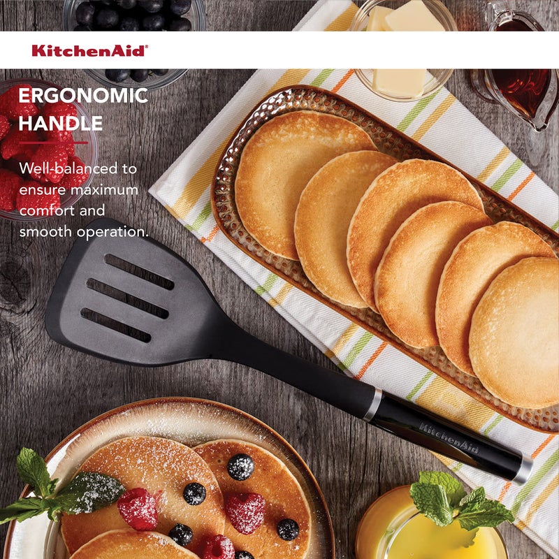 KitchenAid Classic Nylon Slotted Turner, 13.66-Inch, Black - Image 4