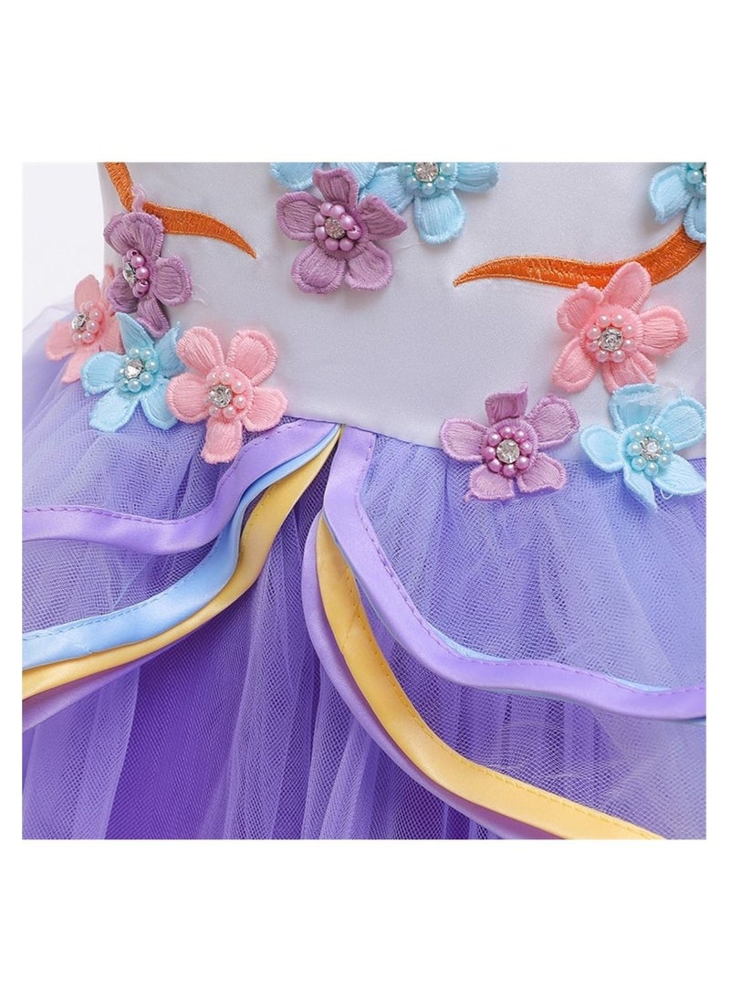 Girls Unicorn Floral Birthday Party Dress Princess Costume - pzsku/ZC0A428BDF622094B0091Z/45/_/1642001214/02bf1c0c-6842-4023-ab63-bc6750578d5d