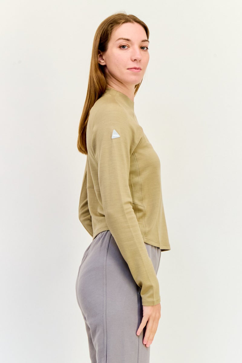 Hoka Women Sportswear Fit Long Sleeves Training Top, Beige  - Image 4