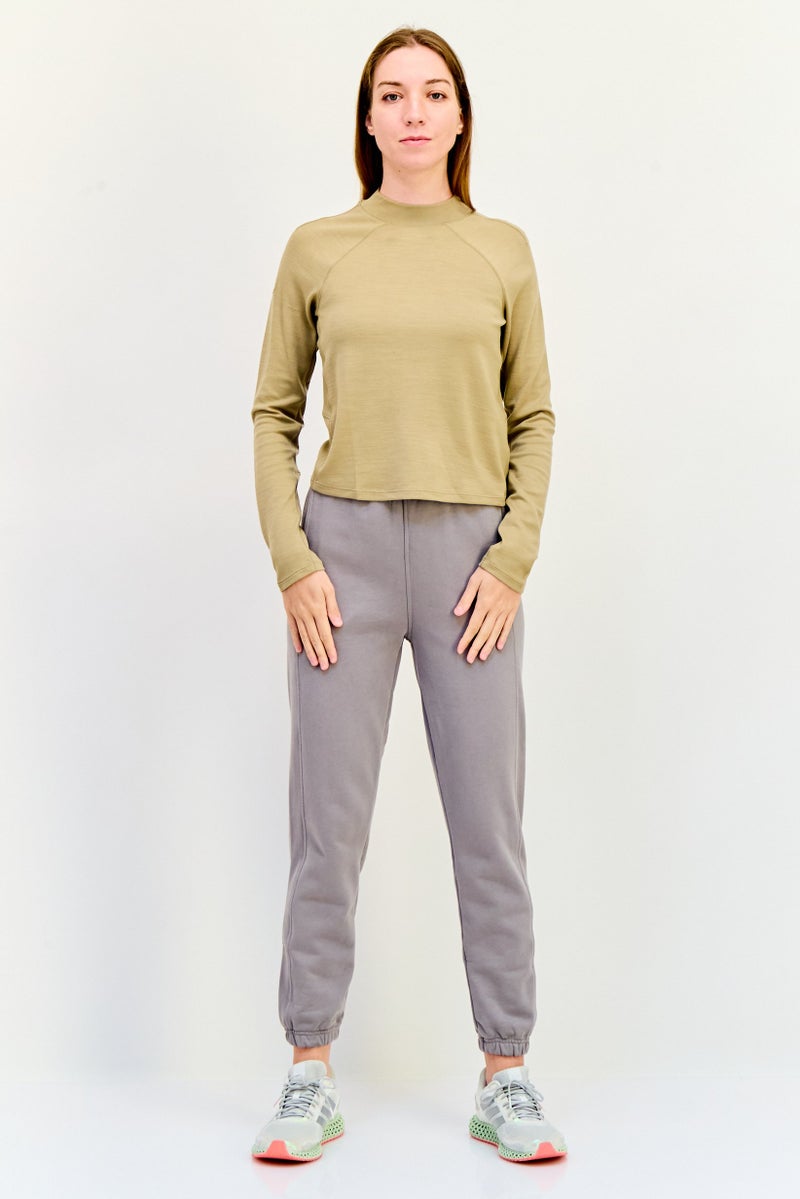 Hoka Women Sportswear Fit Long Sleeves Training Top, Beige  - Image 3