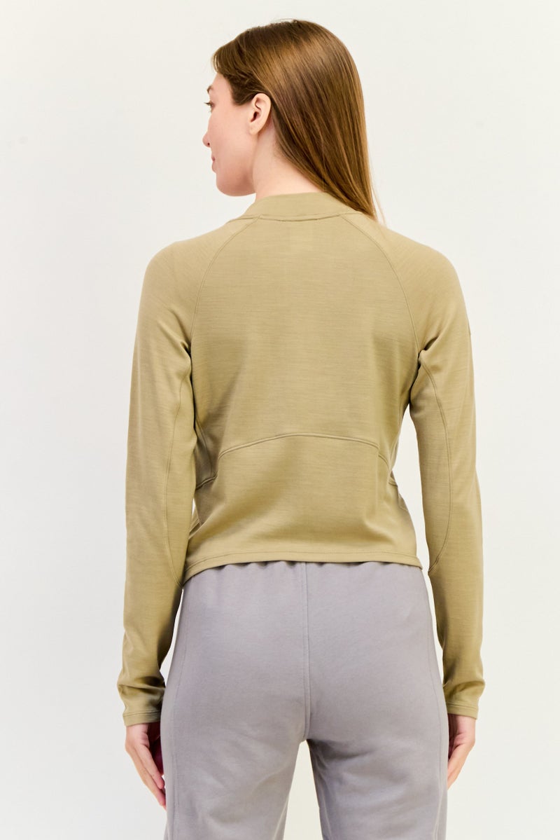 Hoka Women Sportswear Fit Long Sleeves Training Top, Beige  - Image 2