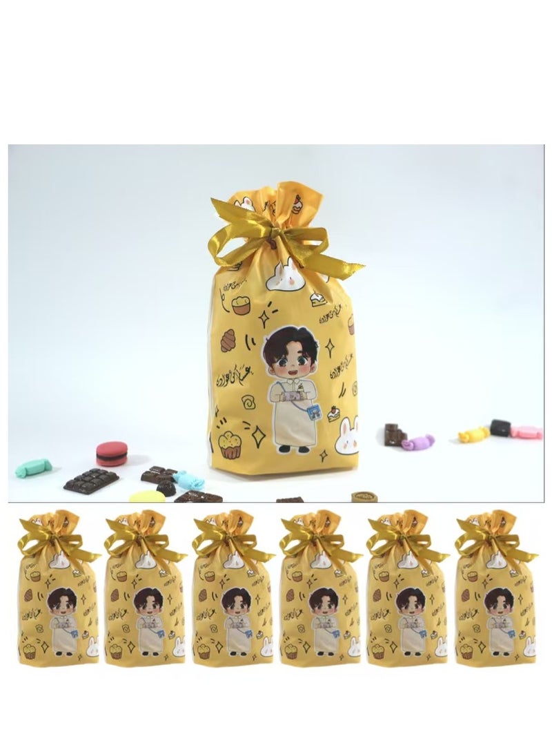 50 Pieces Ramadan Kareem Gift Bags Plastic Candy Cookie Sweets Bags Eid Mubarak Muslim Party Gift Bags 14.5×23cm Cute Boy Pattern Yellow - Image 4