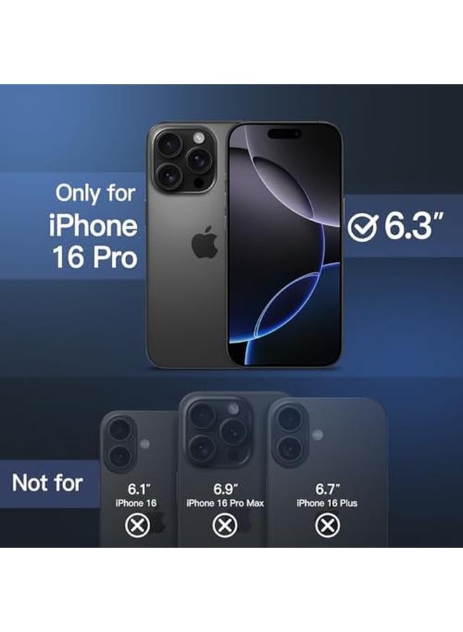 جي تيك جراب مغناطيسي لهاتف Iphone 16 Pro مقاس 6.3 بوصة متوافق مع Magsafe، غطاء خلفي شفاف غير لامع نحيف مقاوم للصدمات، أسود - Image 2