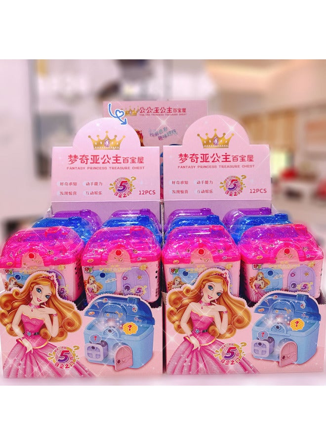 Princess Mengchia Magic Book Play Toy Surprise Key Unlock Treasure Box Girl Blind Box Children's Toys-Color:8827 Mengqia Princess Treasure Box (take 12 Pieces As A Display Box)  - Image 3