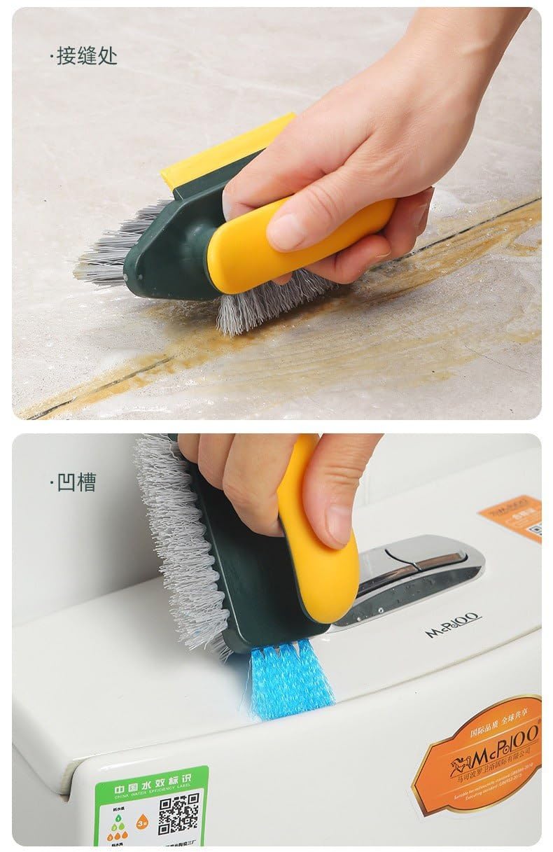 MILOMANIYA 4-In-1-Tiles-Cleaner-Brush-Tile-Grout-Cleaner-Floor-Brush-v-Shape-Gap-Scrub-Brush-Crevice-Cleaning-Brush - Image 2