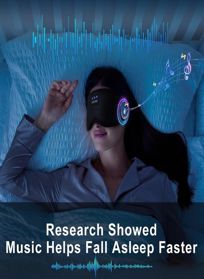 ZHENYEMEI Deep Sleep Mask with Bluetooth 5.4 Headphones - Blackout Sleeping Mask Side Sleeper Eye Masks Earphone Rechargeable Headband Wiless Music Ear Muffs Portable Travel Essentials Gift for Women Men Mom - Image 2