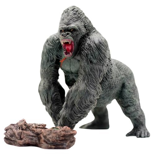 Higherbros Gorilla Toys with Realistic Rock Action Figure Rampage Gorilla Fight Mode Gorilla Ape Solid Wild Animal Figurines for Role Playing Story Telling Toy and Birthday for Kids - Image 5