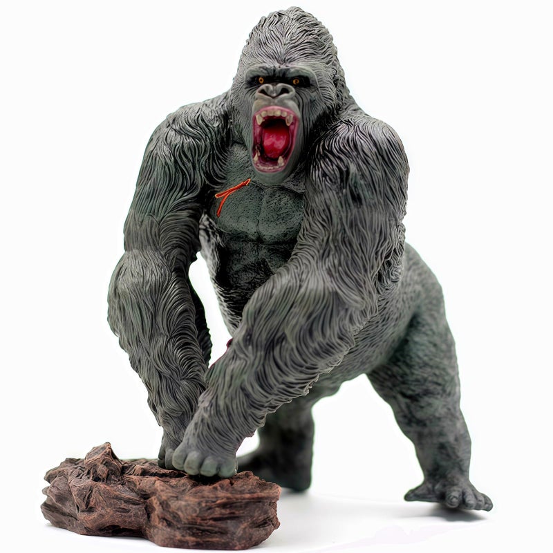 Higherbros Gorilla Toys with Realistic Rock Action Figure Rampage Gorilla Fight Mode Gorilla Ape Solid Wild Animal Figurines for Role Playing Story Telling Toy and Birthday for Kids - Image 3