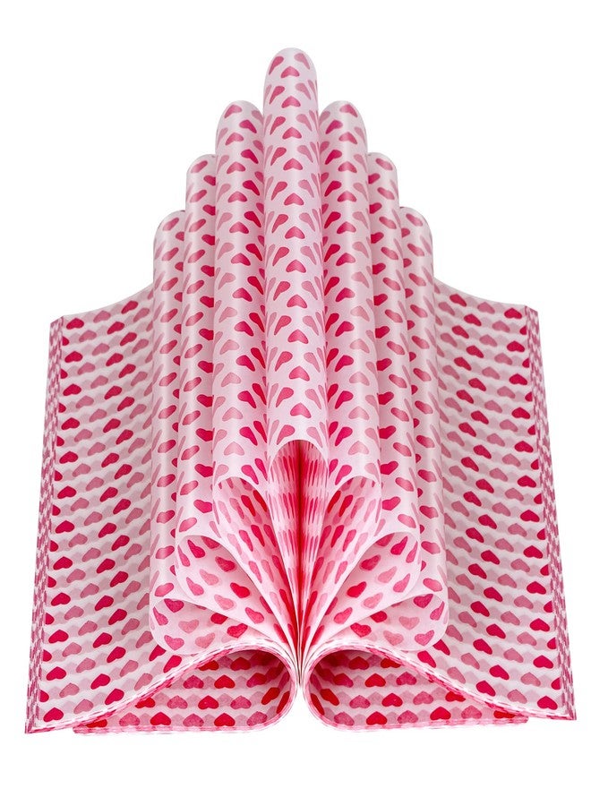 mifengda 100pcs Valentines Wax Paper Sheets for Food Wrapping Heart Wax Paper Candy Wrappers Wax Paper Sheets for Baking Sandwich Wrappers Waterproof Heart Pattern Basket Wax Paper Liners - Image 1