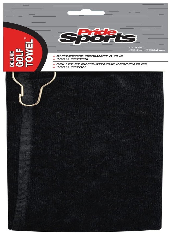 PrideSports 16x24 Black Cotton Towel - Image 1