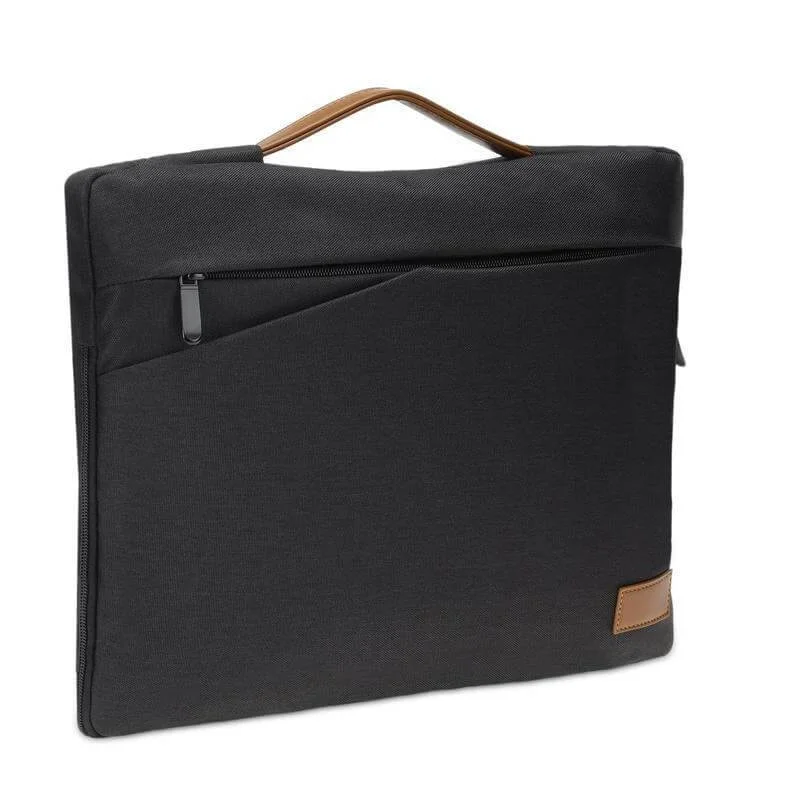 سانثوم Santhome SALCEA 15 Inch Laptop Sleeve – Premium Padded Case For Laptops & Macbooks with Water-Resistant Exterior & Soft Interior – Durable 15" Notebook Bag for Work School Travel - Black/Tan