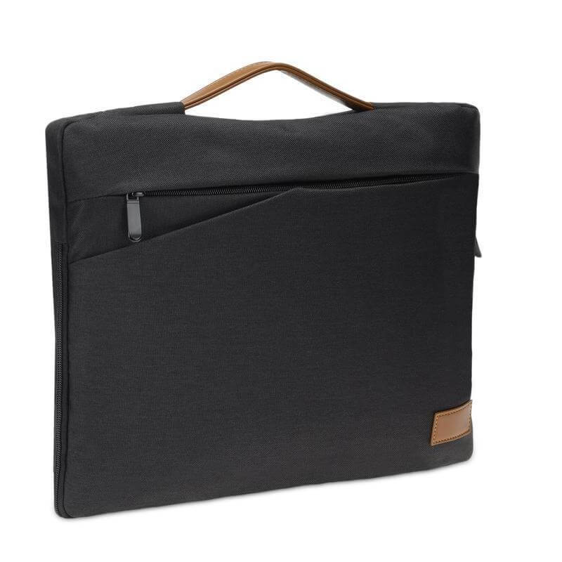 Santhome SALCEA 15 Inch Laptop Sleeve – Premium Padded Case For Laptops & Macbooks with Water-Resistant Exterior & Soft Interior – Durable 15" Notebook Bag for Work School Travel - Black/Tan - Image 2