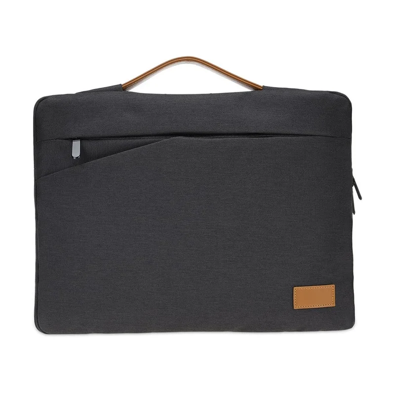 سانثوم Santhome SALCEA 15 Inch Laptop Sleeve – Premium Padded Case For Laptops & Macbooks with Water-Resistant Exterior & Soft Interior – Durable 15" Notebook Bag for Work School Travel - Black/Tan