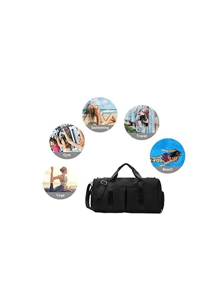 FengSVMA Sports Gym Duffel Bag for Men or Women Waterproof Weekender Travel Bag with Shoes Compartment Dry and Wet Separation for Training Swim Yoga(Black) - Image 3
