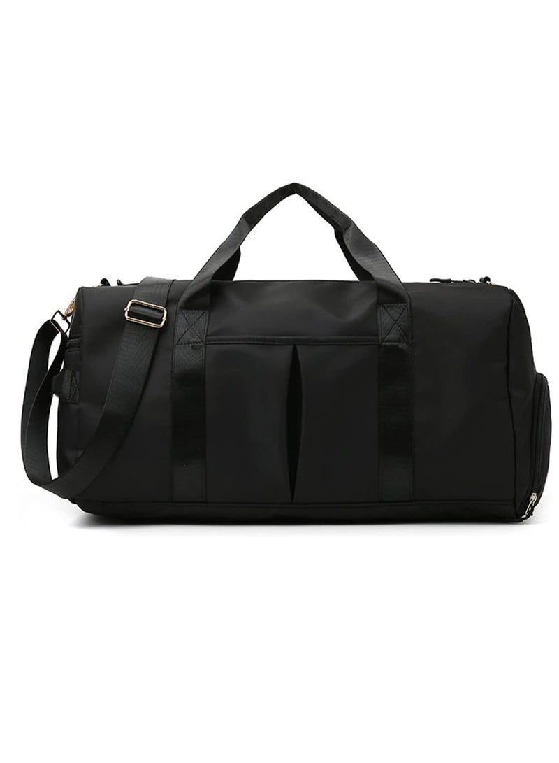 FengSVMA Sports Gym Duffel Bag for Men or Women Waterproof Weekender Travel Bag with Shoes Compartment Dry and Wet Separation for Training Swim Yoga(Black) - Image 1