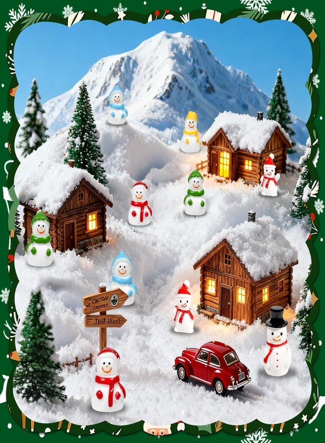 Bbiamsleep 60 Pcs Mini Snowman Figurines Tiny Resin Snowman Christmas Miniature Ornaments for Fairy Garden Christmas Snow Globes Home Winter Village Decor - Image 5