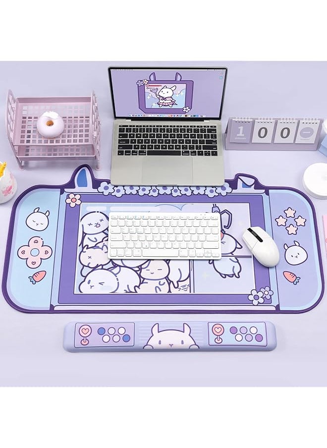 GEEKSHARE Bunny Wrist Rest Support Mouse Pad Set Non Slip Rubber Base And Lightweight Memory Foam Wrist Rest For Keyboard And Mouse Perfect For Gaming Or Home Office Work Mousepad And Wrist Rest  - Image 4
