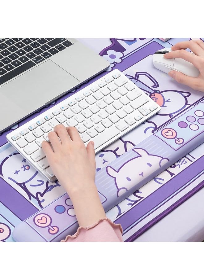 Bunny Wrist Rest Support Mouse Pad Set Non Slip Rubber Base And Lightweight Memory Foam Wrist Rest For Keyboard And Mouse Perfect For Gaming Or Home Office Work Mousepad And Wrist Rest