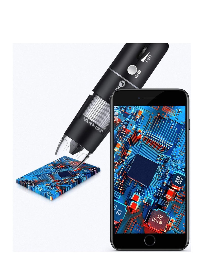 Generic - T TAKMLY Wireless Digital Microscope Handheld USB HD Inspection Camera 50x-1000x Magnification with Stand Compatible with iPhone, iPad, Samsung Galaxy, Android, Mac, Windows Computer - Image 1