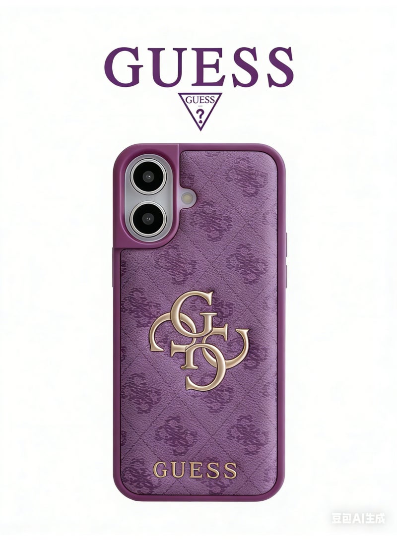GUESS IPhone 16   cover, with a logo and a leather design approved by the global brand Guess