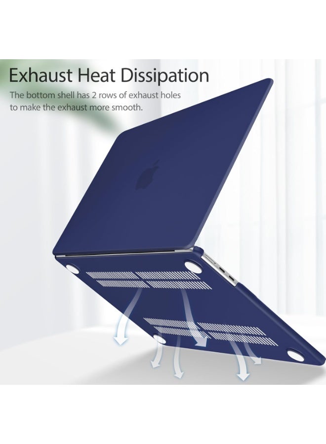 Frost Hard Shell Case Compatible with MacBook Air 13 inch 2026 2025-2022 M5 M4 M3 M2( Model A3449 A3240/A3113/A2681),Navy Blue - Image 1