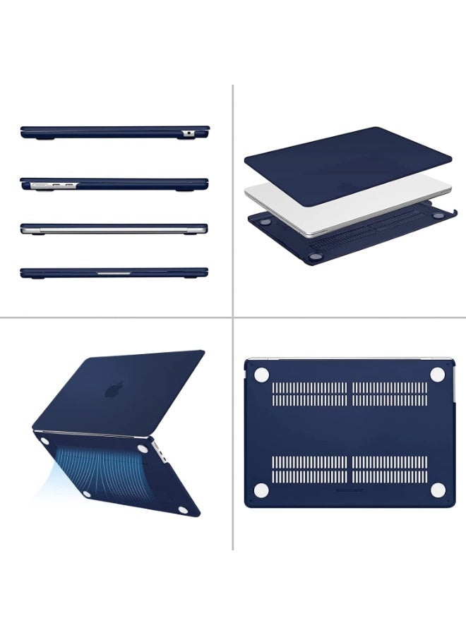 Frost Hard Shell Case Compatible with MacBook Air 13 inch 2026 2025-2022 M5 M4 M3 M2( Model A3449 A3240/A3113/A2681),Navy Blue - Image 5
