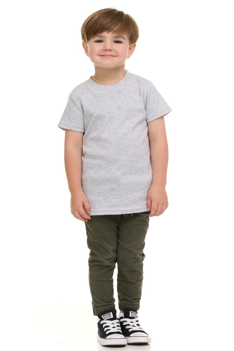 Cudlie 5-Pack Toddler Boysâ€™ T-Shirts â€“ Soft Cotton Tees for 12M to 4T â€“ Solid Colors, Everyday Value, Soft and Comfy Basics for Play, Preschool & More - Earthy Pack - Image 5