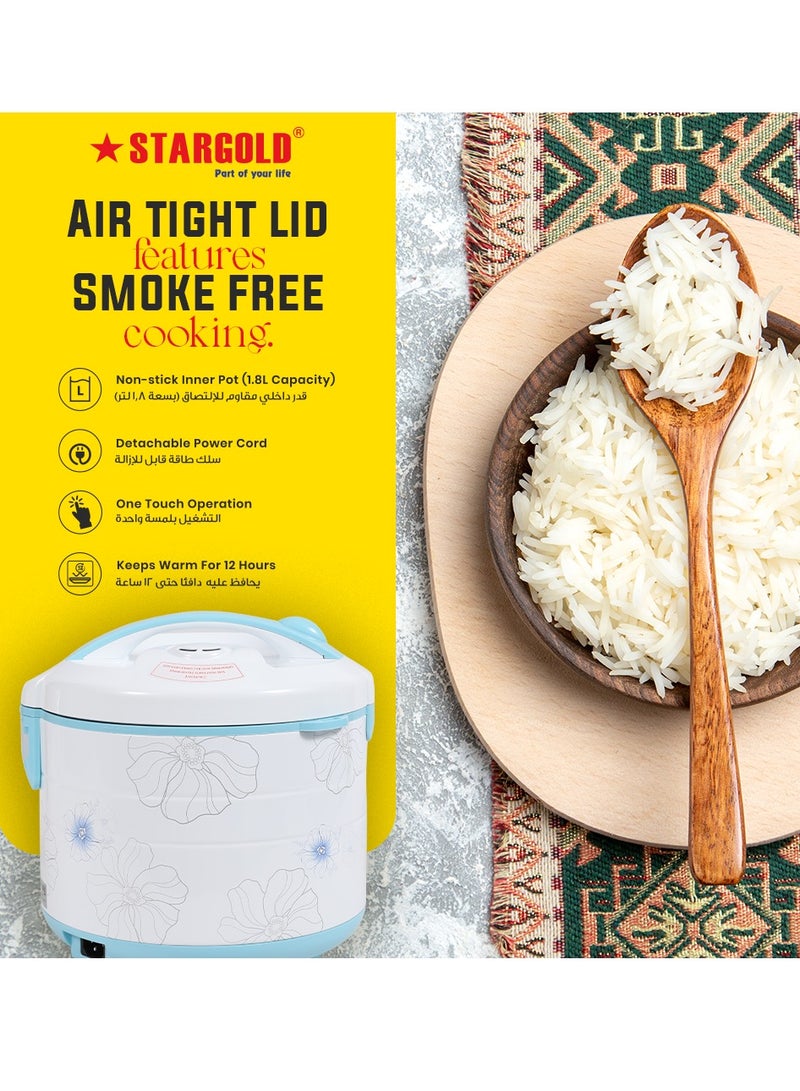 ستارجولد طباخ أرز كهربائي سعة 1.8 لتر أوتوماتيكي بقدرة 700 واط متعدد الاستخدامات للطهي الصحي - Image 4