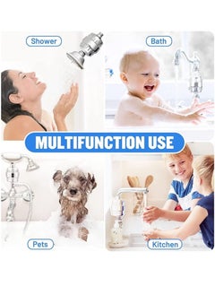KIIUMI Shower Filter 20-Stage Shower Head Filter for Hard Water Shower Water Filter with 2 Replaceable Filter Cartridges for Chlorofluoride Removal, Polished Chrome  - Image 4