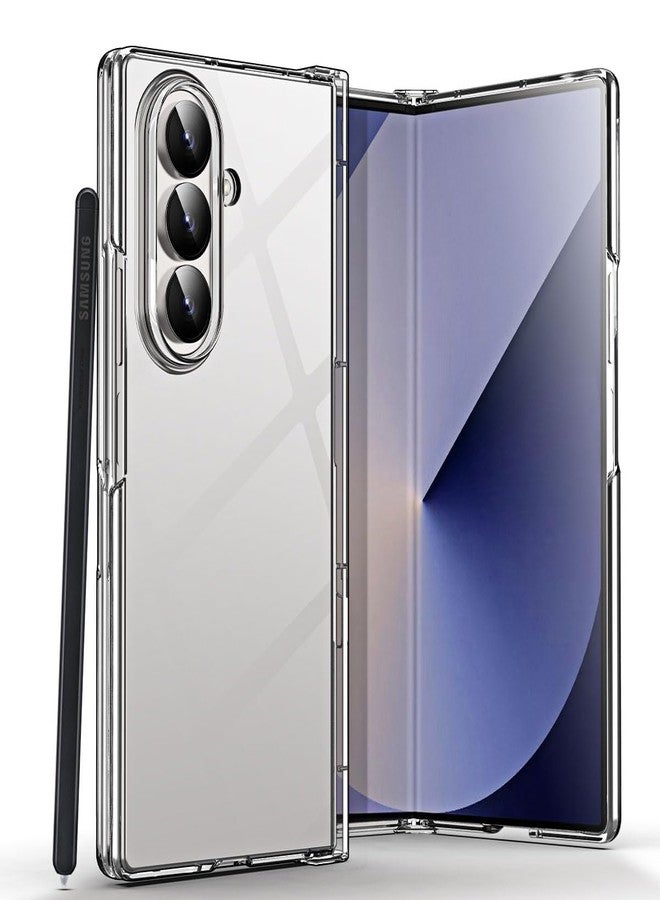 ايه اي كيس جراب AICase لهاتف Galaxy Z Fold 7 مع حامل قلم، شفاف، [مضاد للاصفرار]، جراب حماية نحيف للغاية وشفاف مصنوع من البولي كربونات الصلب الكريستالي مع فتحة مدمجة لقلم S Pen لهاتف Samsung Galaxy Z Fold 7 - Image 1