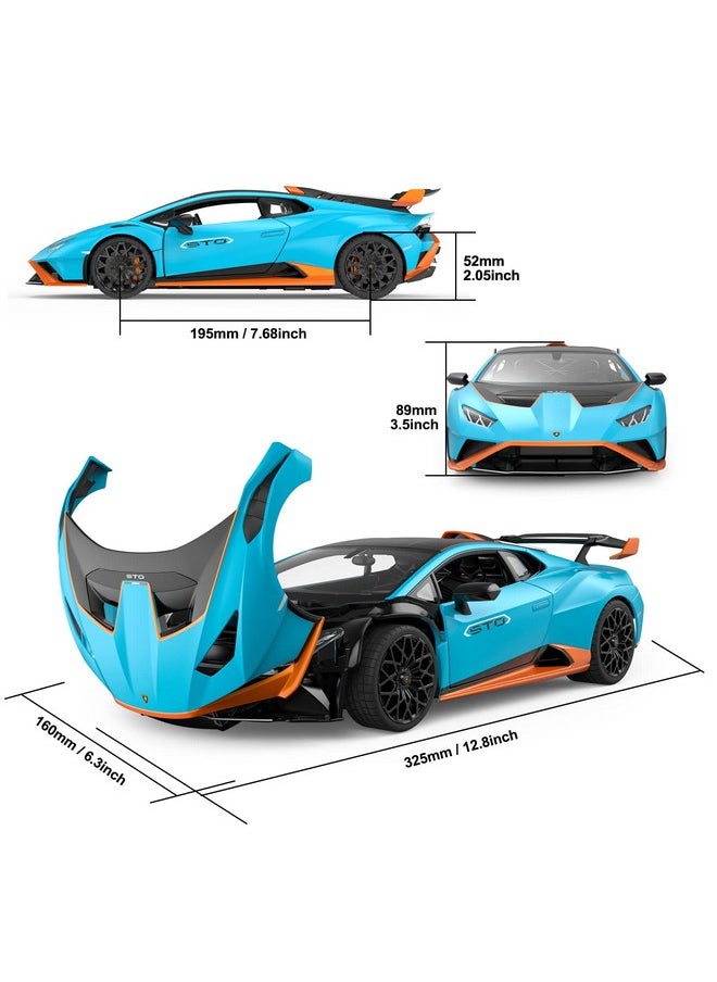 RASTAR - Lamborghini Rc Car Rastar R/C 1/14 Lamborghini Huracán Sto Model Car Blue Lamborghini Toy Car 2.4Ghz Remote Control Car For Boys 812 - Image 1